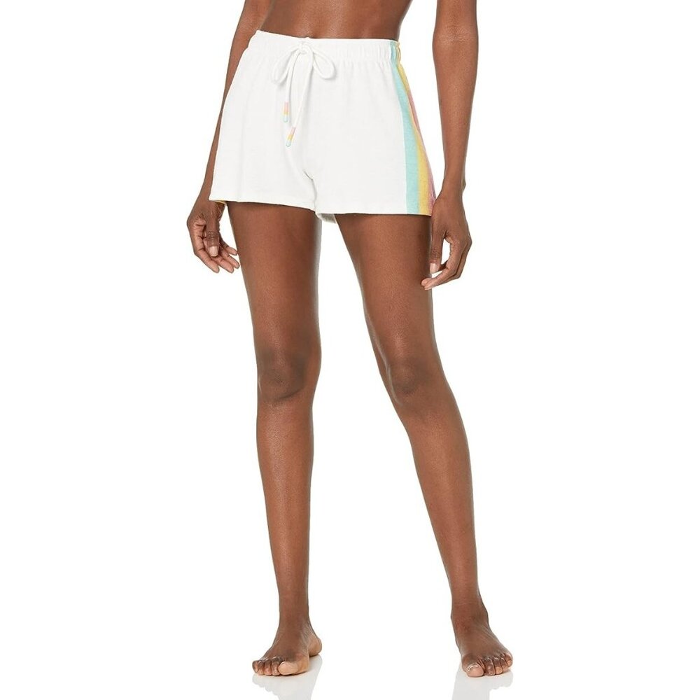 PJ Salvage Loungewear Love Makes the World Go Round Shorts Oatmeal ( XL )